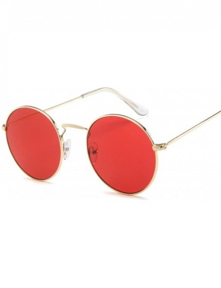 Oval Vintage Classic Metal Round Sunglasses Women Small New Retro Red Orange Pink Clear Glasses Shades UV400 - CA199C9YRA8 $2...