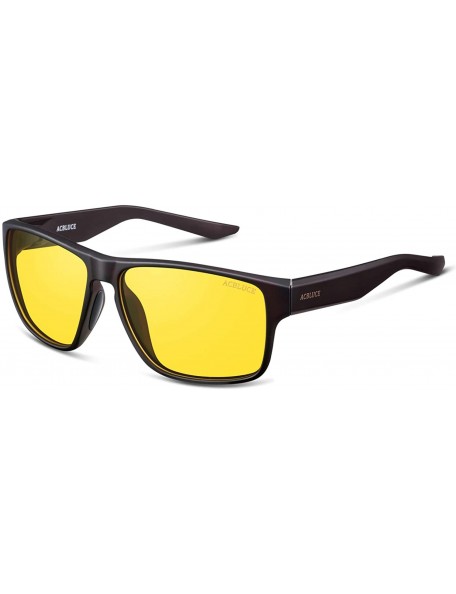 Round Night Driving Glasses for Men and Women-Polarized HD Night Vision Glasses-Anti Glare Yellow Lens - CH18TD37808 $23.83