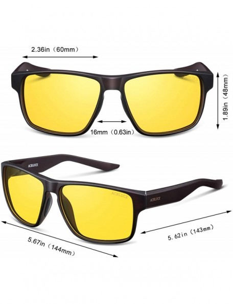Round Night Driving Glasses for Men and Women-Polarized HD Night Vision Glasses-Anti Glare Yellow Lens - CH18TD37808 $23.83