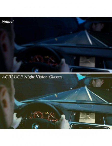 Round Night Driving Glasses for Men and Women-Polarized HD Night Vision Glasses-Anti Glare Yellow Lens - CH18TD37808 $23.83