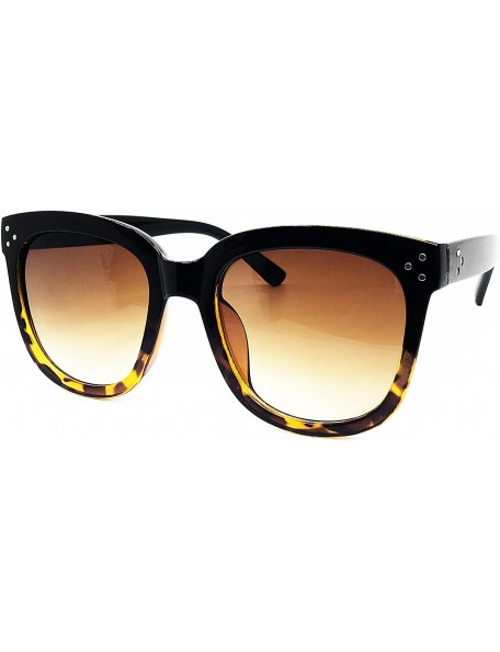 Butterfly 7222 Premium Oversize XXL Women Men Mirror Brand Style Fashion Sunglasses - Black/ Brown - CL18DOHER9U $26.52