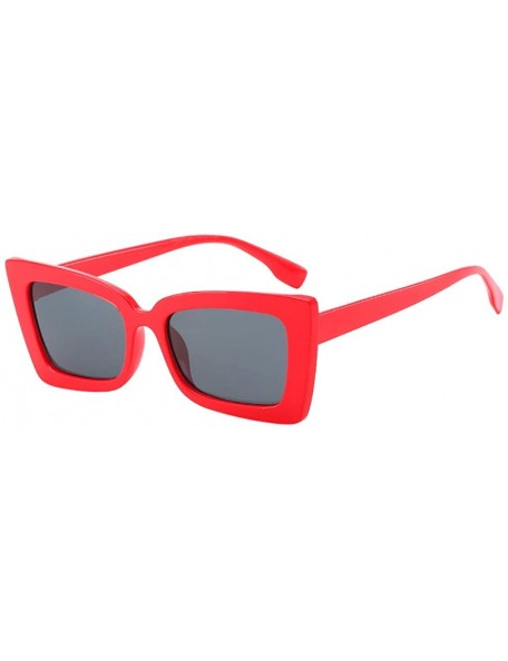 Oversized Adult Irregular Eye Sunglasses Retro Eyewear Fashion Radiation Protection Square Oversized Sunglasses - D - C018OU5...