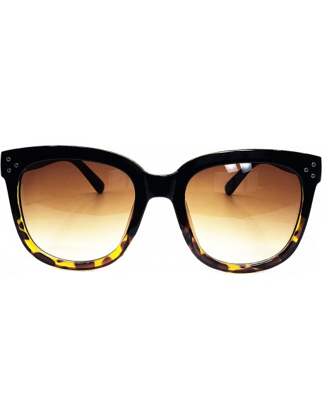 Butterfly 7222 Premium Oversize XXL Women Men Mirror Brand Style Fashion Sunglasses - Black/ Brown - CL18DOHER9U $14.14