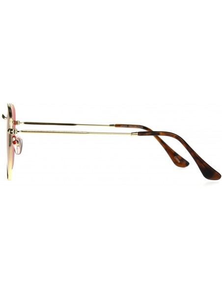 Rectangular Mens Pimp Color Octagonal Rectangular Metal Rim Sunglasses - Gold Red - C9187AZZMLK $19.03