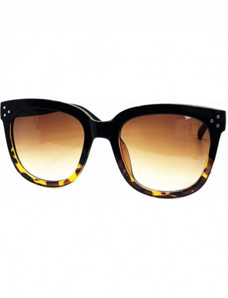 Butterfly 7222 Premium Oversize XXL Women Men Mirror Brand Style Fashion Sunglasses - Black/ Brown - CL18DOHER9U $14.14