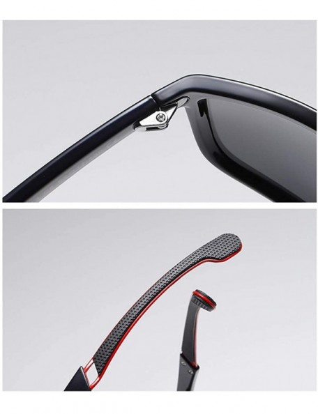 Square Men's Sports Sunglasses Tr90 Uv400 Driving Sun Glasses for Men Polarized Outdoor Eyewear - Dark Blue - CD18A9LAGYU $11.52