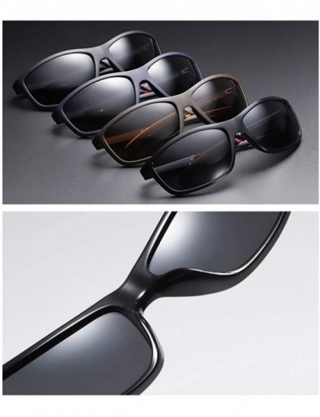 Square Men's Sports Sunglasses Tr90 Uv400 Driving Sun Glasses for Men Polarized Outdoor Eyewear - Dark Blue - CD18A9LAGYU $11.52