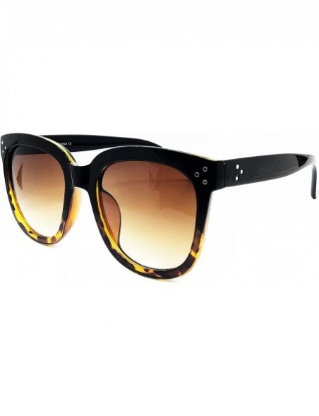 Butterfly 7222 Premium Oversize XXL Women Men Mirror Brand Style Fashion Sunglasses - Black/ Brown - CL18DOHER9U $14.14