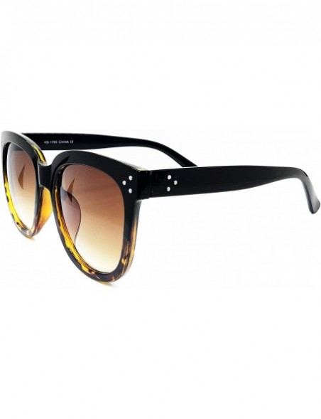 Butterfly 7222 Premium Oversize XXL Women Men Mirror Brand Style Fashion Sunglasses - Black/ Brown - CL18DOHER9U $14.14