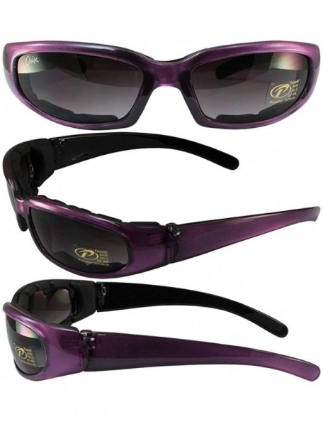 Goggle Chix Rally Padded Motorcycle Sunglasses Translucent Purple/Black Frames Gradient Smoke Lens - C411V3PT973 $13.67