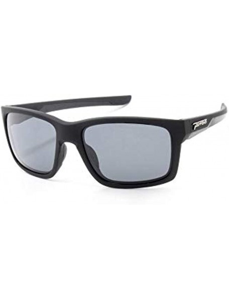 Rectangular Voodoo Sunglasses & Carekit Bundle - Matte Rubberized Black / Smoke Polarized - C418OEMDC6D $36.28