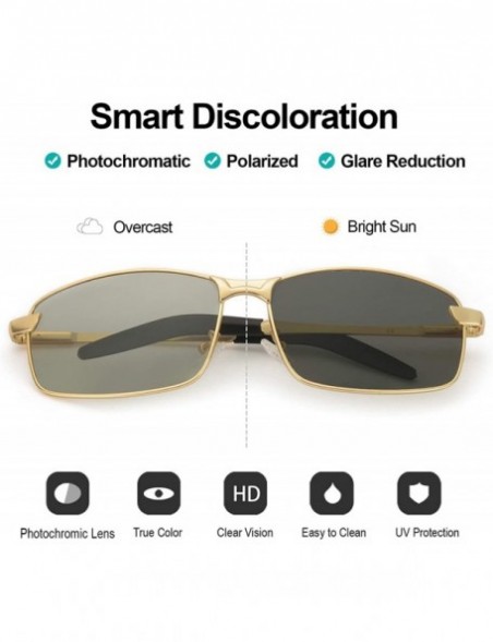 Rectangular Photochromic Sunglasses for Men Sports-Metal Frame Mens Sunglasses Polarized with UV400 Protection - C718TIRA5DD ...