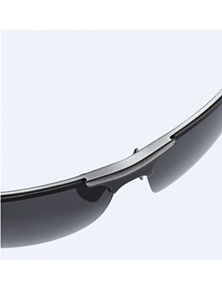 Rimless ETAI Men's Driving Polarized Sports Sunglasses Series UV400 Al-Mg Alloy For Men 8177 - Blue - C118GTMIC7T $21.41