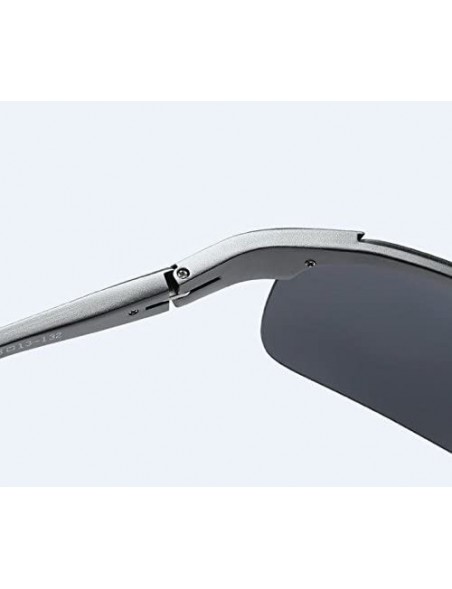 Rimless ETAI Men's Driving Polarized Sports Sunglasses Series UV400 Al-Mg Alloy For Men 8177 - Blue - C118GTMIC7T $21.41