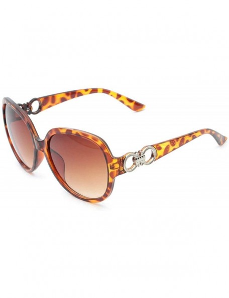 Sport Vintage style Round Sunglasses for Women PC Resin UV 400 Protection Sunglasses - Leopard Print - C718SAS2EOC $28.51