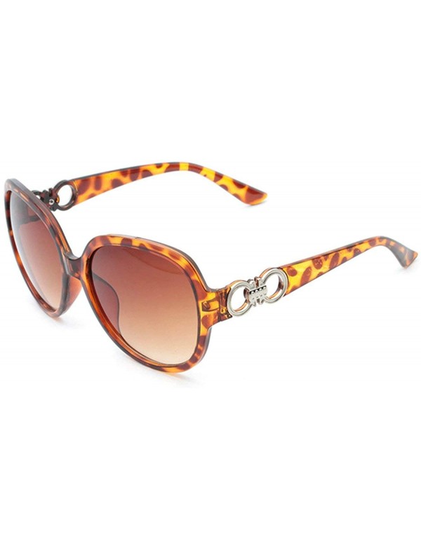 Sport Vintage style Round Sunglasses for Women PC Resin UV 400 Protection Sunglasses - Leopard Print - C718SAS2EOC $13.30