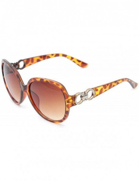 Sport Vintage style Round Sunglasses for Women PC Resin UV 400 Protection Sunglasses - Leopard Print - C718SAS2EOC $13.30