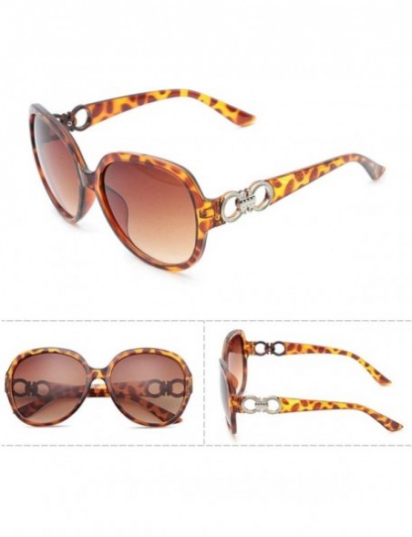 Sport Vintage style Round Sunglasses for Women PC Resin UV 400 Protection Sunglasses - Leopard Print - C718SAS2EOC $13.30