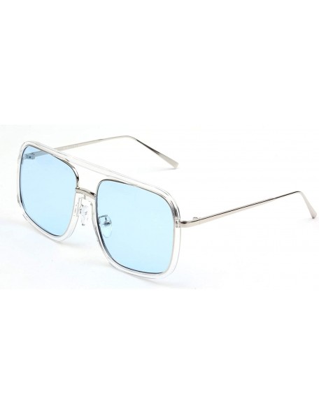 Goggle Oversize Square Fashion Sunglasses - Blue - CW18WTI6Y2I $18.04