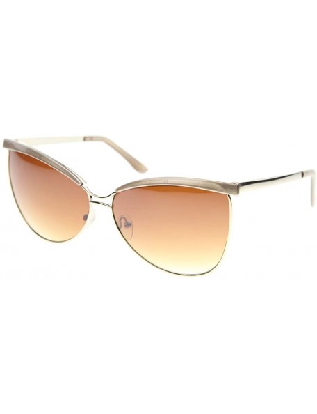 Cat Eye Urban Fashion Cat Eye Brow Bar Sunglasses S61NG1230 - Gold - CK183RC44HG $12.59