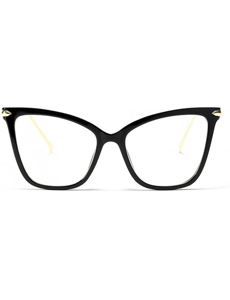 Square Womens Cat Eye Transparent Frame Mod Sunglasses Eyeglasses - Black - CR18RDLU4SG $29.26