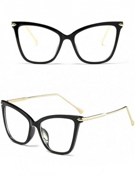 Square Womens Cat Eye Transparent Frame Mod Sunglasses Eyeglasses - Black - CR18RDLU4SG $18.10