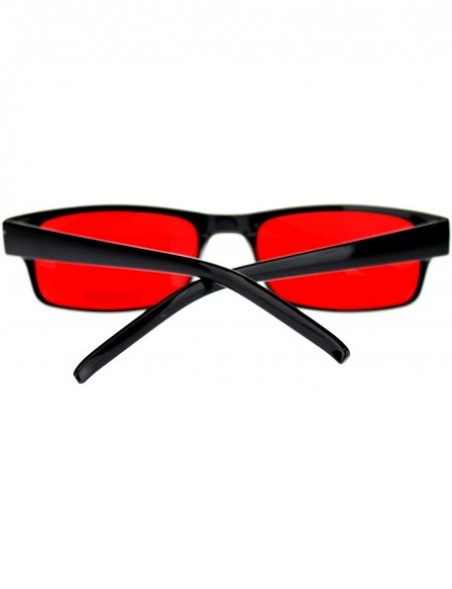 Rectangular Mens Small Face Snug Fit Color Lens Rectangular Plastic Frame Sunglasses - Red - C111NI0FWVN $10.35