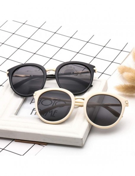Oval Sunglasses Women Driving Mirrors vintage For Women Reflective flat lens Sun Glasses Female - CI1900AXW38 $17.81