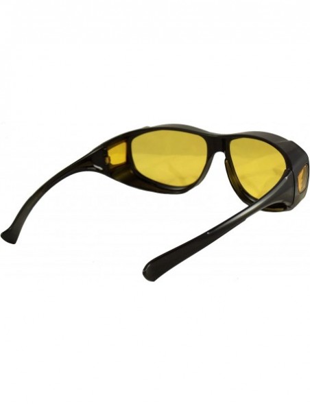 Sport Night Driving Wear Over Glasses Yellow Lens Fit Over Glasses - Black Frame With Case - C4124OUM1F5 $16.73