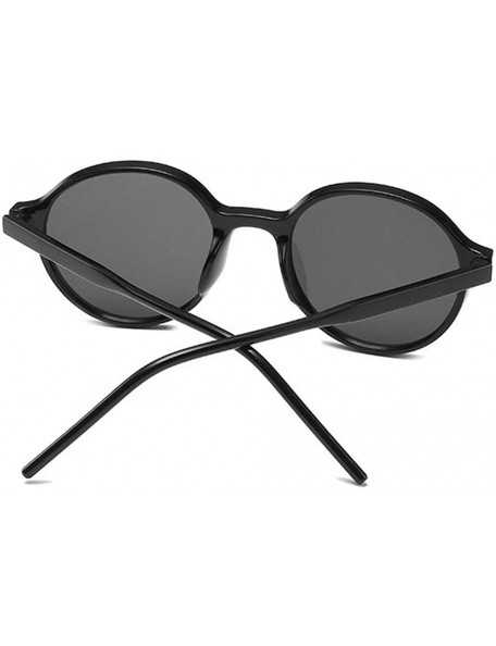 Round 2020 Fashion Black Sunglasses Round Sun Glasses Men's Ultralight Retro UV Protection Sunglasses - Shiny Black - C1192SC...
