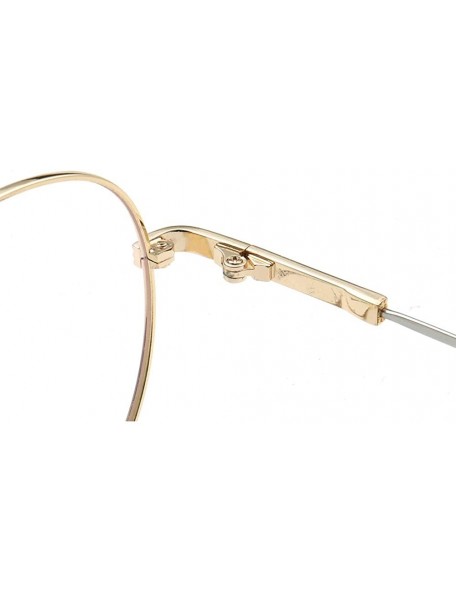 Aviator Classic Retro Oversized Aviator Style Memory Metal Optical Eyeglass Frames - Gold/Black - CI18N8690YS $12.46