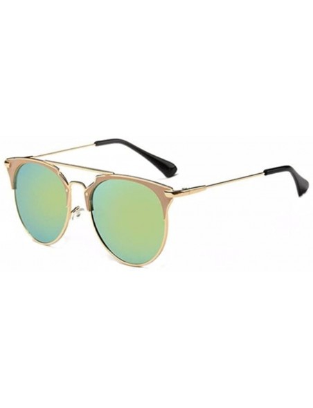 Goggle Women Cat Eye Glasses Vintage Mirror UV400 Sunglasses Eyewear - Golden - CP17AZ7N3HY $7.89