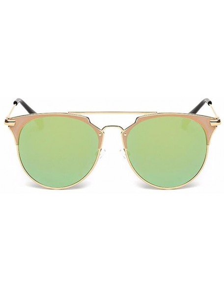 Goggle Women Cat Eye Glasses Vintage Mirror UV400 Sunglasses Eyewear - Golden - CP17AZ7N3HY $7.89