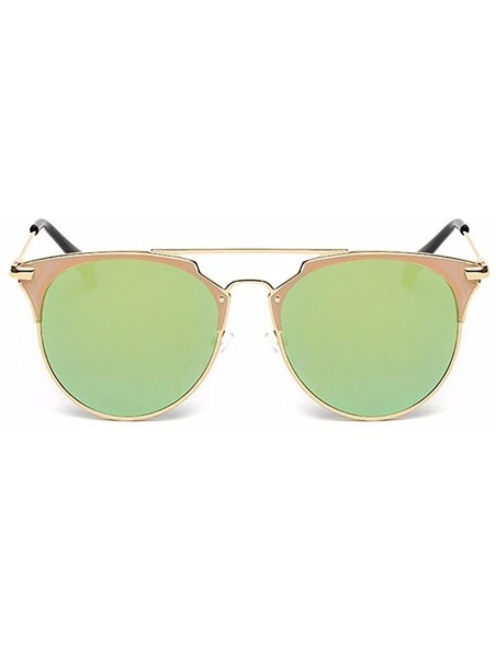 Goggle Women Cat Eye Glasses Vintage Mirror UV400 Sunglasses Eyewear - Golden - CP17AZ7N3HY $7.89