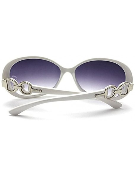 Round Female Fashion Plastic Hollow Frame Rimmed Sunglasses - White - CU18C0YIG5H $10.39