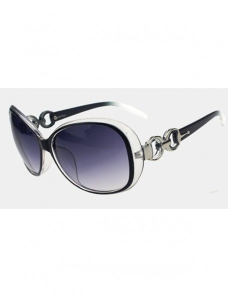 Round Female Fashion Plastic Hollow Frame Rimmed Sunglasses - White - CU18C0YIG5H $10.39