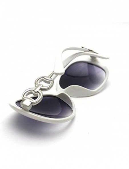 Round Female Fashion Plastic Hollow Frame Rimmed Sunglasses - White - CU18C0YIG5H $10.39