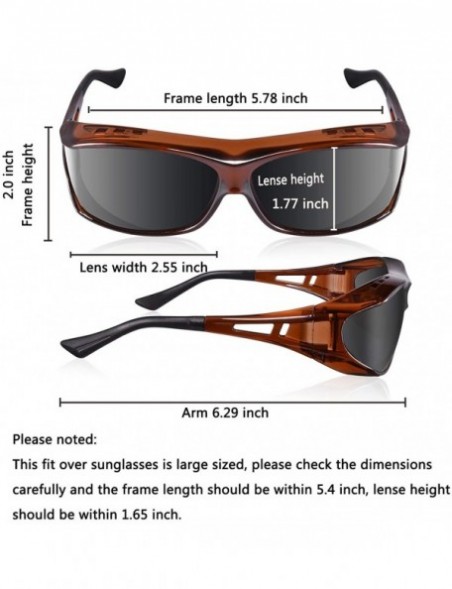 Wrap Polarized Sunglasses - Wear Over Prescription Glasses for Sports Driving&Fishing - Brown - CQ18GWWQW0Y $27.48