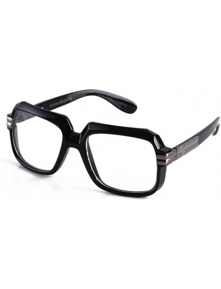 Square Unisex Retro Squared Celebrity Star Simple Clear Lens Fashion Glasses - 1816 Black/Gunmetal - C911T16I6ZH $8.13