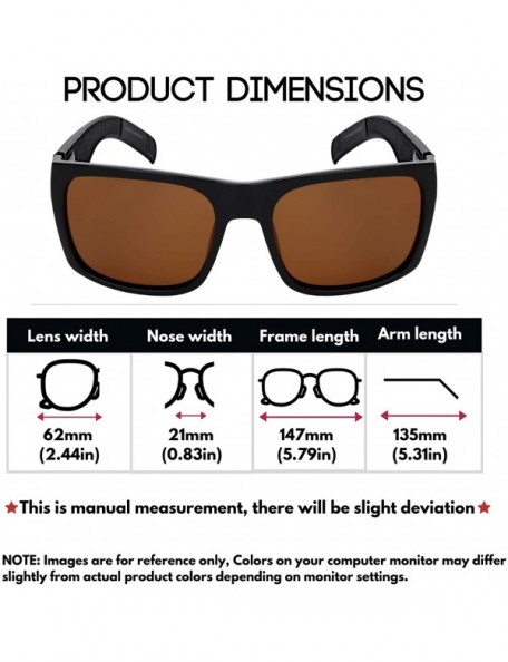 Oversized Extra Large Retro Square Rectangular Wide Frame Polized Sunglasses with Spring Hinge for Men Women 147-154 MM - CW1...