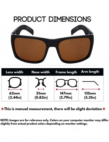 Extra Large Retro Square Rectangular Wide Frame Polized Sunglasses with ...