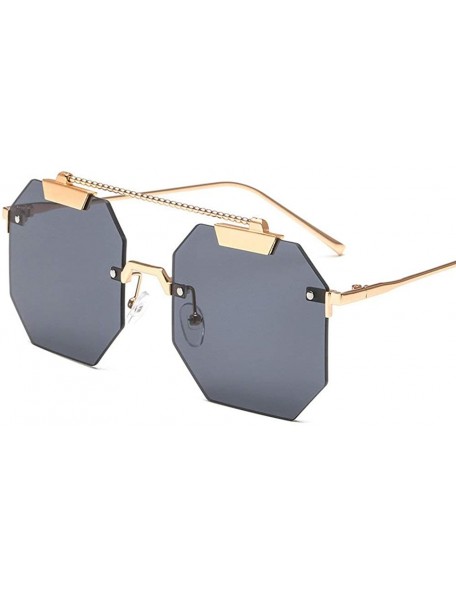 Rimless Arrival Designer Sunglasses irregular Glasses - Black - CD18LGT6UWU $26.72