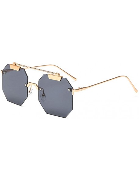 Rimless Arrival Designer Sunglasses irregular Glasses - Black - CD18LGT6UWU $14.63