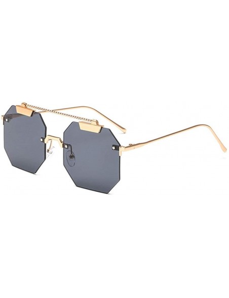 Rimless Arrival Designer Sunglasses irregular Glasses - Black - CD18LGT6UWU $23.22