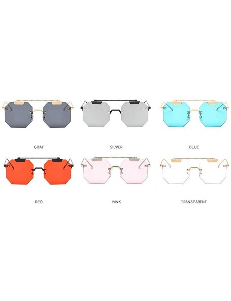 Rimless Arrival Designer Sunglasses irregular Glasses - Black - CD18LGT6UWU $14.63