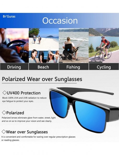 Sport Polarized Wrap Around Shield Sunglasses Fit Over Prescription Glasses with UV Protection For Men or Women - C41998YLS7X...
