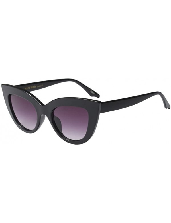 Wayfarer Vintage Cat Eye Style Oversized Holiday Womens Sunglasses Designer - Black - C218G7T24TT $11.15