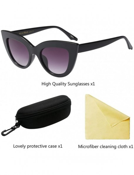 Wayfarer Vintage Cat Eye Style Oversized Holiday Womens Sunglasses Designer - Black - C218G7T24TT $11.15