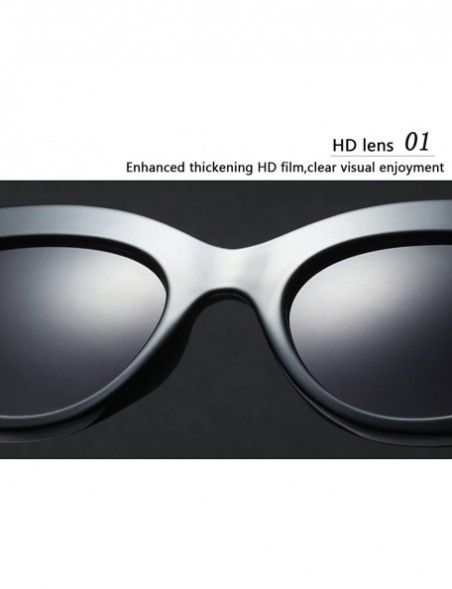 Wayfarer Vintage Cat Eye Style Oversized Holiday Womens Sunglasses Designer - Black - C218G7T24TT $11.15