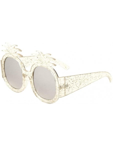 Round Round Party Pineapple Shape Crystal Sunglasses - Clear - C2197U5QS7K $14.82